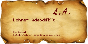 Lohner Adeodát névjegykártya